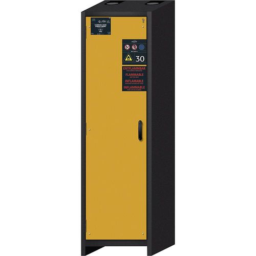4054923227170 - asecos Feuerbeständiger Gefahrstoffschrank FM UL ULC Typ 30 1-türig Breite 564 mm grau gelb