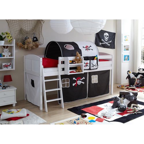 4250393875488 - TiCAA Hochbett Eric Country Kiefer Weiß Motiv