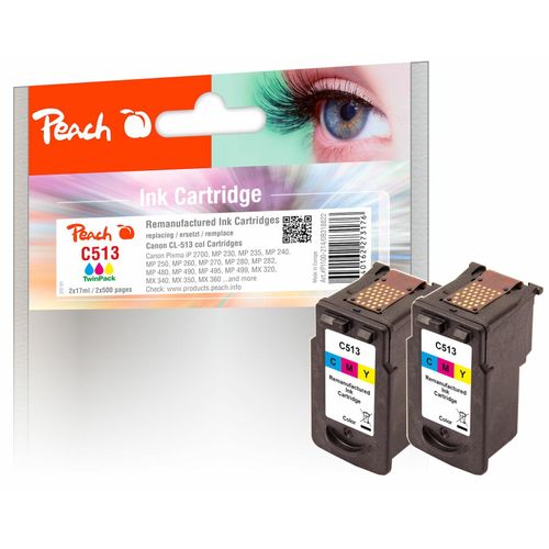 7640162273176 - C513 C 2 Druckköpfe XL 2*col ersetzt Canon CL-513C*2 2971B001 für zB Canon Pixma IP 2700 Canon Pixma MP 230 Canon Pixma MP 235 (wiederaufbereitet)