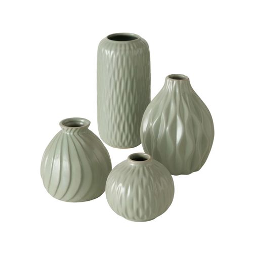 4066076089451 - Vasen Set Zalina 4-teilig grün Blumenvasen Porzellan lasiert Deko-Vasen - Boltze 4066076089451 - Vasen Set Zalina 4-teilig grün Blumenvasen Porzellan lasiert Deko-Vasen - Boltze