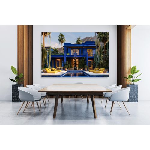 4067437130423 - XXL-Wandbild QUEENCE Akustikbild Palm Springs USA - Kalifornien blau (farbe bild(er) blau) B90cm H60cm T25cm Polyester Bilder Einfache Akustiklösung ohne Baumaßnahme Schalldämmung Paneele