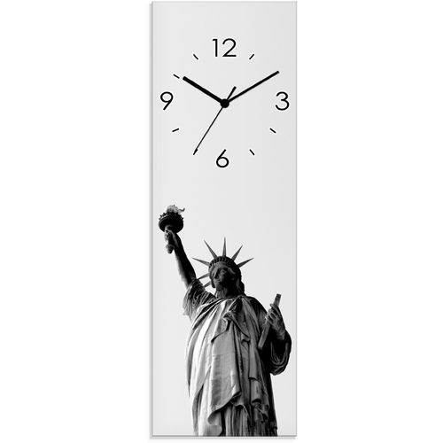 4062144286210 - Wanduhr ARTLAND Freiheitsstatue - New York Wanduhren Gr B H T 20 cm x 60 cm x 18 cm Funkuhr schwarz Wanduhren wahlweise mit Quarz- oder Funhuhrwerk lautlos ohne Tickgeräusche
