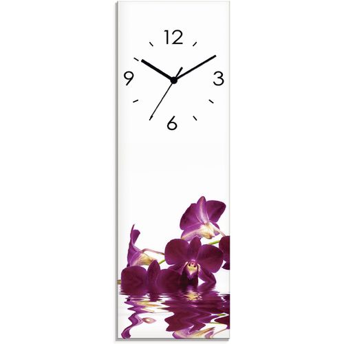 4062144286432 - Wanduhr ARTLAND Phalaenopsis Orchidee Wanduhren Gr B H T 20 cm x 60 cm x 18 cm Funkuhr lila Wanduhren wahlweise mit Quarz- oder Funhuhrwerk lautlos ohne Tickgeräusche