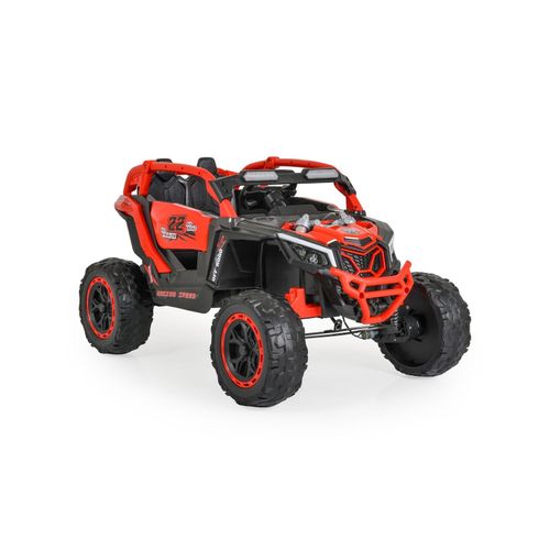3801005001521 - Kinder Elektrofahrzeug Jeep Kansas EVA-Reifen Fernbedienung Musik Gurt rot