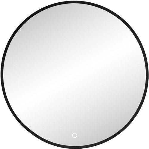 4255621790816 - Spiegelpaneel WELLTIME SALVADA Spiegel mit dimmbarer Beleuchtung Touchschalter schwarz B80cm H80cm T3cm Ø80cm Spiegel
