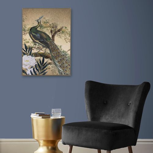 5011583537215 - Leinwandbild ART FOR THE HOME Pfau bunt (farbe bild(er) bunt) B50cm H70cm T35cm Ø35cm Bilder Leinwand handgemalte Details Pfau im Paradies 70 x 50 cm
