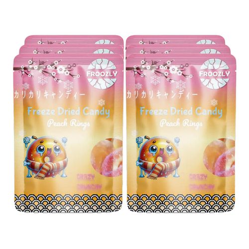 4262464680273 - Froozly Freeze Dried Candy Peach Rings 42 g 6er Pack
