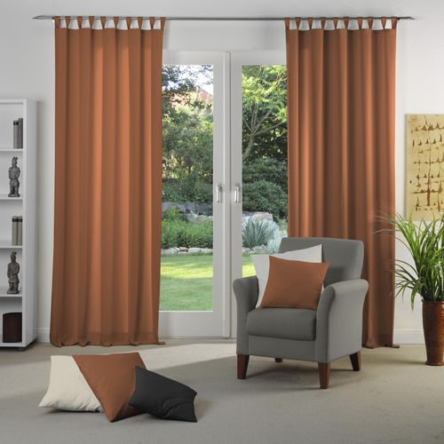 4004567411657 - Vorhang WIRTH Dim out orange (terra) Gardinen 185cm Schlaufen 142cm Polyester nach Maß B142cm H185cm 4004567411657 - Vorhang WIRTH Dim out orange (terra) Gardinen 185cm Schlaufen 142cm Polyester nach Maß B142cm H185cm