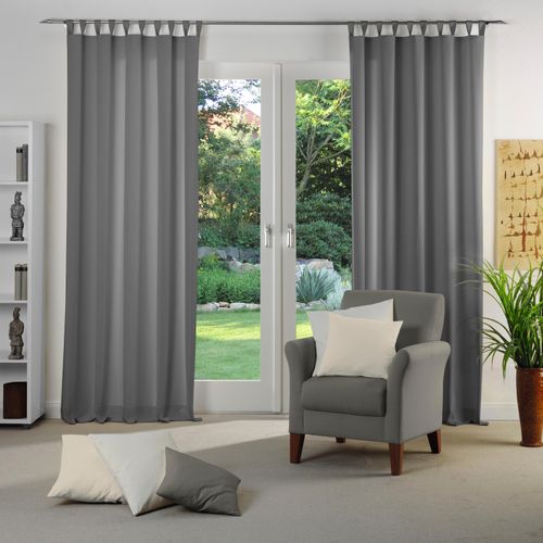 4004567407360 - Vorhang WIRTH Dim out grau Gardinen 215cm Schlaufen 142cm Polyester nach Maß B142cm H215cm 4004567407360 - Vorhang WIRTH Dim out grau Gardinen 215cm Schlaufen 142cm Polyester nach Maß B142cm H215cm