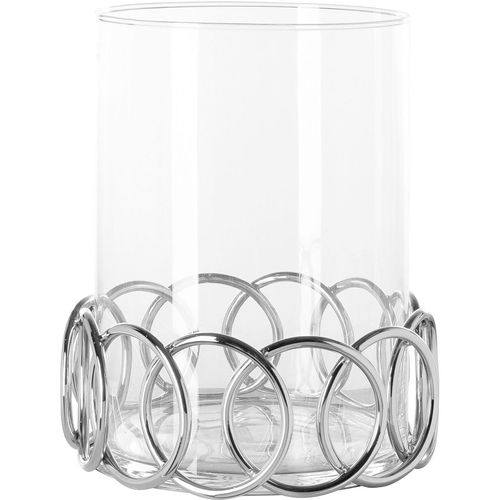 4042911463303 - Windlicht FINK JUWEL silber (silberfarben) H285cm Ø235cm Edelstahl Glas Kerzenhalter Kerzenhalter aus Edelstahl mit Glaseinsatz Höhe ca 2850 cm