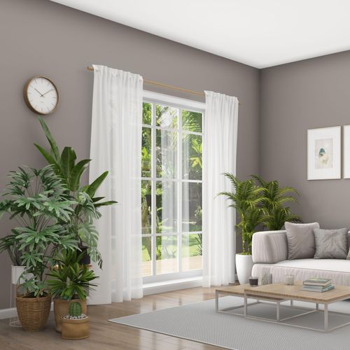 4006470519161 - Vorhang NEUTEX FOR YOU Kiss weiß (wollweiß) B142cm H165cm Jacquard Polyester Gardinen Schal mit verdeckten Schlaufen Breite 142 cm nach Maß