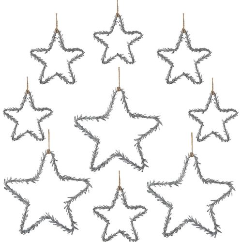 4003529895115 - Dekostern CREATIV DECO Weihnachtsstern Glitter Weihnachtsdeko Dekosterne silberfarben Dekoanhänger Deko-Hänger Weihnachtssterne Dekohänger