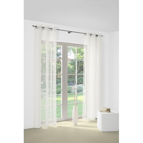 4004567371920 - Gardine WIRTH Bettina beige (creme) Gardinen 145cm Ösen 750cm Polyester Fertig-Store mit Metallösen nach Maß B750cm H145cm