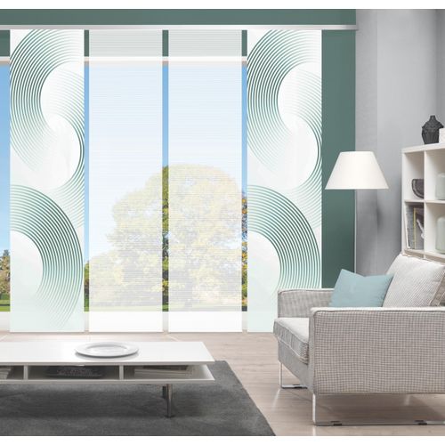 4056751515863 - Schiebegardine VISION BEXON Gr 1 blau (petrol) B60cm H260cm Polyester Gardinen SETSCHIEBEVORHANGBAMBUSDIGITALDRUCK