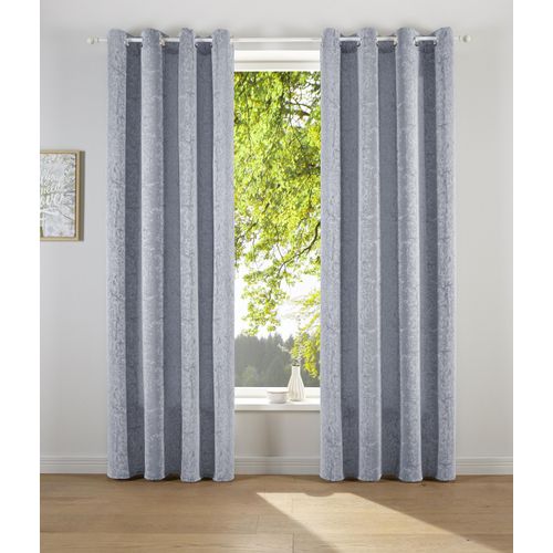 4004567282127 - Vorhang LESKA Gr 1 grau B132cm H145cm Jacquard Polyacryl Polyester LEGER HOME BY LENA GERCKE Gardinen blickdicht glatt gewebt monochrom verschiedene Größen