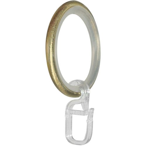 9002777124447 - Gardinenring GARESA Ring mit Haken Gardinenbefestigungen Gr 20 St goldfarben (mattmessingfarben) Gardinenringe für Durchmesser bis 20mm einfache Montage