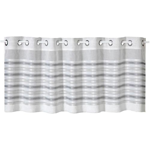 4007863647171 - Scheibengardine Heiko Gr 1 grau B150cm H50cm Polyester Gardinen HxB 50x150 mit modernem Streifen Design 4007863647171 - Scheibengardine Heiko Gr 1 grau B150cm H50cm Polyester Gardinen HxB 50x150 mit modernem Streifen Design
