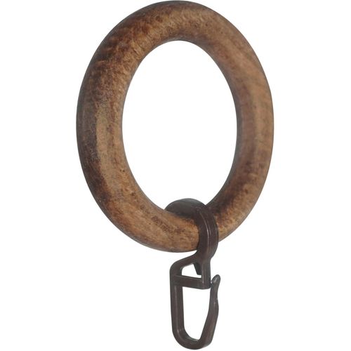 9002777124546 - Gardinenring GARESA Holzring mit Haken Gardinenbefestigungen Gr 20 St braun (eichefarben) Gardinenringe für Durchmesser 28mm einfache Montage
