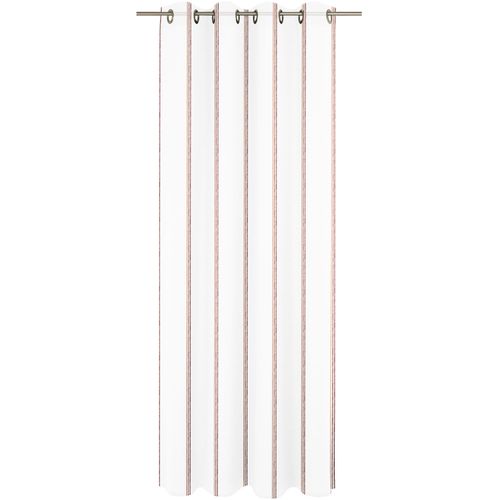 4004567350215 - Gardine WIRTH Chloé weiß (weiß rost) Gardinen 260cm Ösen 600cm Polyester Fertigstore mit Ösen (Ø 4 cm) nach Maß B600cm H260cm