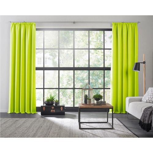 4004567416317 - Vorhang WIRTH Dim out Gardinen Gr 255 cm Kräuselband 142 cm grün (limone) Kräuselband nach Maß