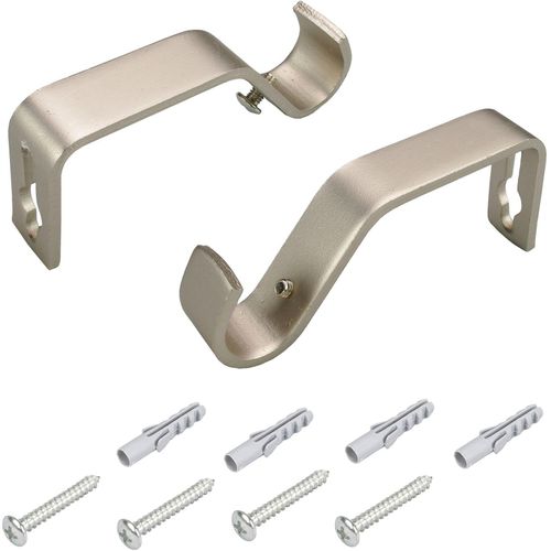 4016318078767 - Träger Gardinenstangenhalterungen Gr Ø 16 cm silberfarben (silberfarben matt) Gardinenstangenhalter Gardinenstangenhalterungen für Gardinenstangen Ø 16 mm