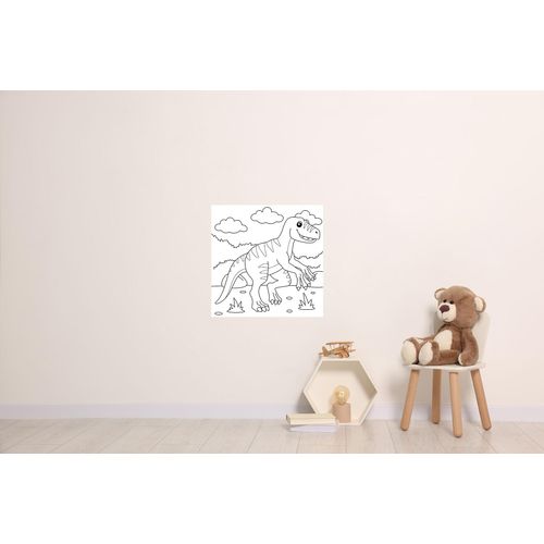 4067437121476 - Wandsticker QUEENCE Dino weiß B45cm H45cm Vinyl Wandtattoos DIY-Wandsticker zum Bemalen 4067437121476 - Wandsticker QUEENCE Dino weiß B45cm H45cm Vinyl Wandtattoos DIY-Wandsticker zum Bemalen