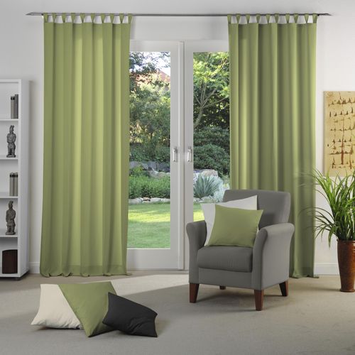 4004567414955 - Vorhang WIRTH Dim out grün Gardinen 245cm Schlaufen 142cm Polyester nach Maß B142cm H245cm 4004567414955 - Vorhang WIRTH Dim out grün Gardinen 245cm Schlaufen 142cm Polyester nach Maß B142cm H245cm