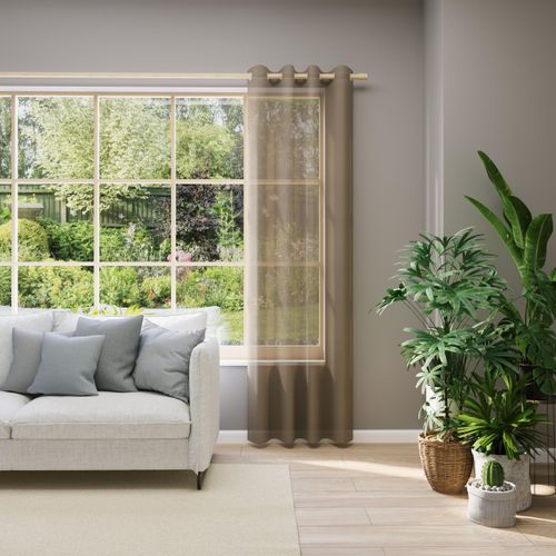 4006470566219 - Vorhang nach Maß NEUTEX FOR YOU EVA braun (hellbraun) B400cm H245cm Obermaterial 100% Polyester Gardinen nach Maß Uni-Voile mit elegantem Glanz 4006470566219 - Vorhang nach Maß NEUTEX FOR YOU EVA braun (hellbraun) B400cm H245cm Obermaterial 100% Polyester Gardinen nach Maß Uni-Voile mit elegantem Glanz