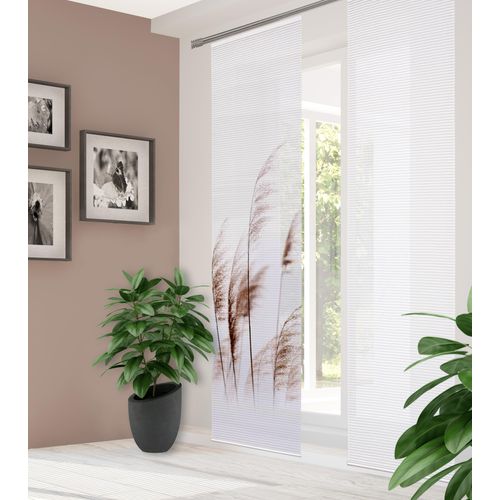 4056751437080 - Schiebegardine HOME IN GREEN PAMILO Gr 1 beige (naturfarben) B60cm H245cm Polyester Gardinen DIGITALBEDRUCKT BAMBUSOPTIK RECYCELT