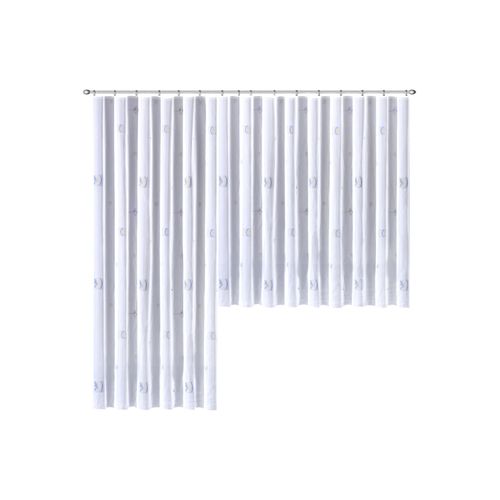 4005385480870 - Gardine WECKBRODT Lasa Gardinen Gr 240 cm Smokband 900 cm blau (blau naturfarben) Smokband Store halbtransparent Voile bedruckt Bleibandabschluss nach Maß