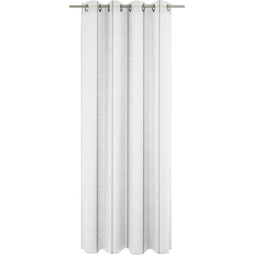 4004567351434 - Gardine WIRTH Chloé grau (grau weiß) B750cm H105cm Polyester Gardinen Fertigstore mit Ösen (Ø 4 cm) nach Maß
