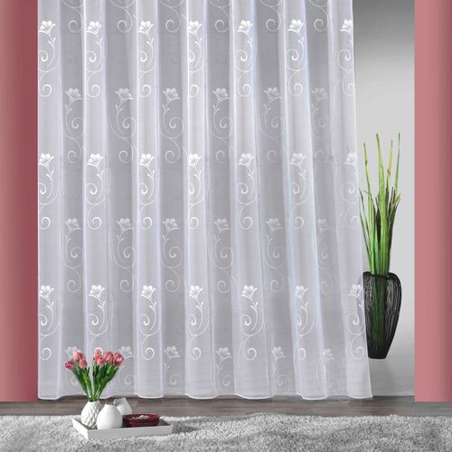 4005385487091 - Gardine WECKBRODT Lilly weiß B744cm H160cm Jacquard Polyester Gardinen Jacquard strukturiert AlloverMotivfloralBleiband nach Maß Store 4005385487091 - Gardine WECKBRODT Lilly weiß B744cm H160cm Jacquard Polyester Gardinen Jacquard strukturiert AlloverMotivfloralBleiband nach Maß Store