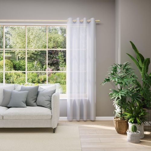 4006470569807 - Vorhang nach Maß NEUTEX FOR YOU EVA weiß B300cm H260cm Obermaterial 100% Polyester Gardinen nach Maß Uni-Voile mit elegantem Glanz