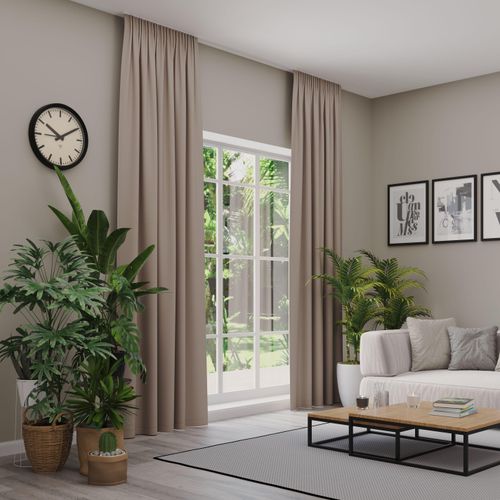 4006470545818 - Verdunkelungsvorhang NEUTEX FOR YOU INSULA braun (braungrau) B137cm H290cm Polyester Gardinen Uni-Dimout für starke Verdunklung nach Maß