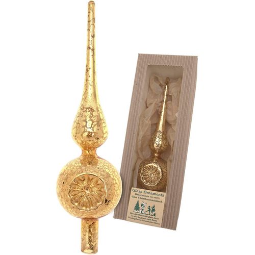 0024762243321 - Christbaumspitze KREBS GLAS LAUSCHA Antike Mercury Glas Reflexspitze gold B7cm H27cm T10cm Glas Weihnachtsbaumschmuck Christbaumspitze aus Glas mundgeblasen handgefertigt 0024762243321 - Christbaumspitze KREBS GLAS LAUSCHA Antike Mercury Glas Reflexspitze gold B7cm H27cm T10cm Glas Weihnachtsbaumschmuck Christbaumspitze aus Glas mundgeblasen handgefertigt