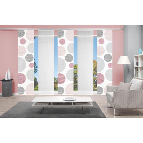4056751297677 - Schiebegardine VISION S 5ER SET BORDEN Gr 1 rosa (rosé) Gardinen 260cm Paneelwagen 60cm Polyester HxB 260x60 Schiebevorhang 5er Set Digitaldruck B60cm H260cm