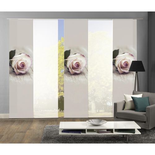 4056751261999 - Schiebegardine HOME WOHNIDEEN ROSIES Gardinen rosa (rosé) Fertiggardine Flächenvorhang Gardine Plissee Sonnenschutz-Plissee nach Räumen HxB 245x60 inkl Befestigungszubehör