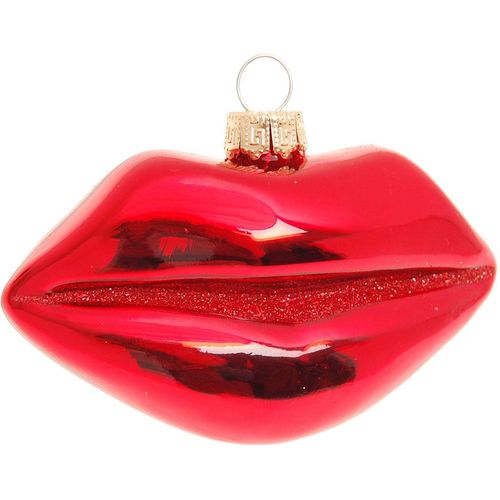 0024762213041 - Christbaumschmuck KREBS GLAS LAUSCHA Glasornament Rote Lippen Breite ca 9 cm Weihnachtsbaumschmuck rot Weihnachtsbaumschmuck Weihnachtsdeko Weihnachtsbaumkugel Christbaumkugeln aus Glas