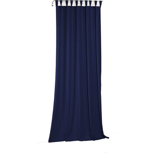 4004567507534 - Vorhang WIRTH Newbury blau (nachtblau) Gardinen 375cm Schlaufen 130cm Baumwolle Polyester nach Maß B130cm H375cm