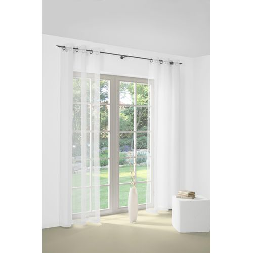 4004567370336 - Gardine WIRTH Bettina weiß Gardinen 145cm Ösen 450cm Polyester Fertig-Store mit Metallösen nach Maß B450cm H145cm 4004567370336 - Gardine WIRTH Bettina weiß Gardinen 145cm Ösen 450cm Polyester Fertig-Store mit Metallösen nach Maß B450cm H145cm