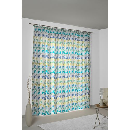 4004567402327 - Vorhang WIRTH Berlare blau Gardinen 305cm Kräuselband 132cm Baumwolle Polyester nach Maß B132cm H305cm 4004567402327 - Vorhang WIRTH Berlare blau Gardinen 305cm Kräuselband 132cm Baumwolle Polyester nach Maß B132cm H305cm