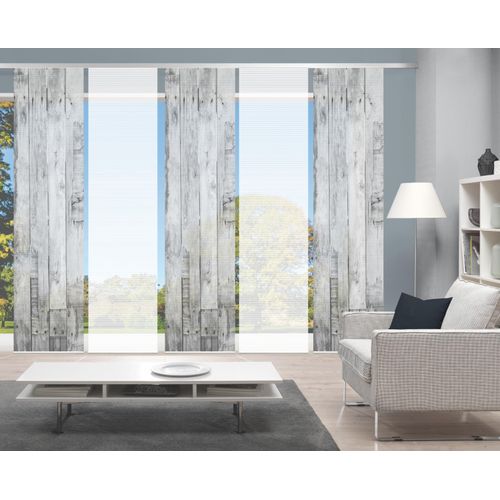 4056751515771 - Schiebegardine VISION LIZZA Gr 1 grau B60cm H260cm Polyester Gardinen SETSCHIEBEVORHANGBAMBUSDIGITALDRUCK