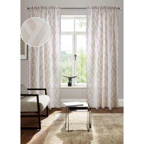 4068222401070 - Gardine BRUNO BANANI Lynn Gr 1 beige (sand) B140cm H145cm Scherli Polyester Gardinen schöner Schal Scherli zeitlos und modern 4068222401070 - Gardine BRUNO BANANI Lynn Gr 1 beige (sand) B140cm H145cm Scherli Polyester Gardinen schöner Schal Scherli zeitlos und modern