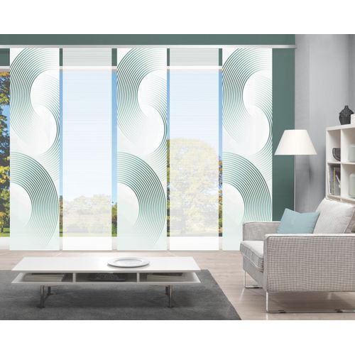 4056751515887 - Schiebegardine VISION BEXON Gr 1 blau (petrol) B60cm H260cm Polyester Gardinen SETSCHIEBEVORHANGBAMBUSDIGITALDRUCK