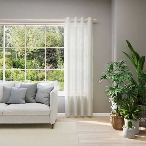 4006470558566 - Vorhang nach Maß NEUTEX FOR YOU EVA weiß (wollweiß) B142cm H200cm Obermaterial 100% Polyester Gardinen nach Maß Uni-Voile mit elegantem Glanz