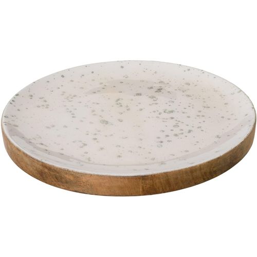 4064118999461 - Dekoteller CREATIV DECO Weihnachtsdeko Dekoschalen Gr Ø 3000 cm braun (weiß braun) Dekoschalen Dekotabletts mit silberfarbener Schattierung