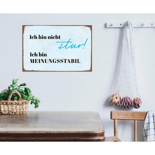 4067437340921 - Metallbild QUEENCE Meinungsstabil Bilder Gr B H 45 cm x 30 cm Metallbild Schriftzüge Querformat 1 St schwarz Metallbilder Stahlschilder