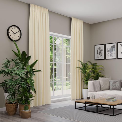 4006470554827 - Vorhang nach Maß NEUTEX FOR YOU VELVETDREAM beige (hellbeige) B137cm H160cm Jacquard Obermaterial 100% Polyester Gardinen nach Maß Uni Blackout mit samtiger Oberfläche