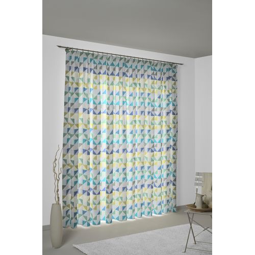 4004567402297 - Vorhang WIRTH Berlare blau Gardinen 275cm Kräuselband 132cm Baumwolle Polyester nach Maß B132cm H275cm 4004567402297 - Vorhang WIRTH Berlare blau Gardinen 275cm Kräuselband 132cm Baumwolle Polyester nach Maß B132cm H275cm