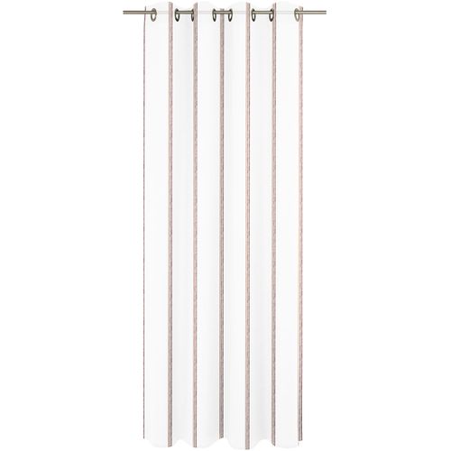 4004567349875 - Gardine WIRTH Chloé weiß (weiß rost) Gardinen 225cm Ösen 600cm Polyester Fertigstore mit Ösen (Ø 4 cm) nach Maß B600cm H225cm